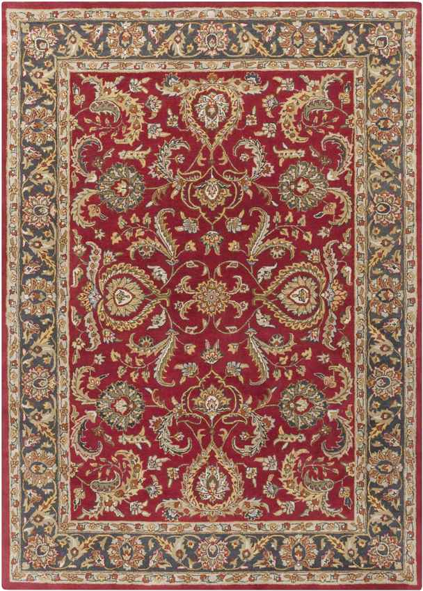 Palaiseau Traditional Bright Red Area Rug