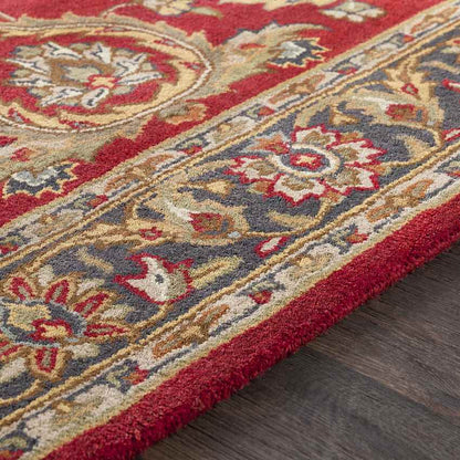 Palaiseau Traditional Bright Red Area Rug