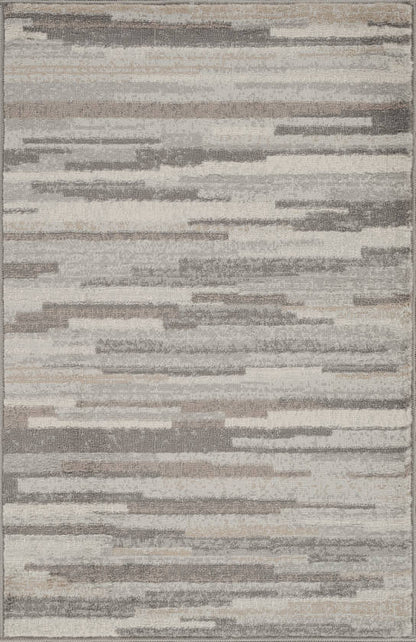 Orvelte Modern Medium Gray/Tan/White Area Rug