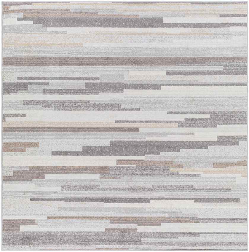 Orvelte Modern Medium Gray/Tan/White Area Rug
