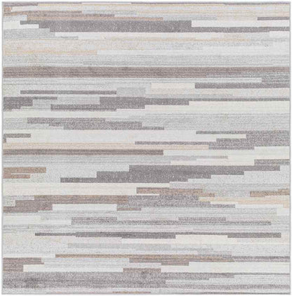 Orvelte Modern Medium Gray/Tan/White Area Rug
