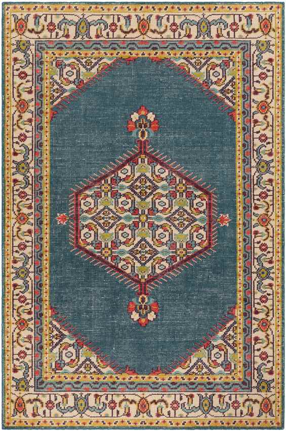 Lieving Traditional Teal Area Rug