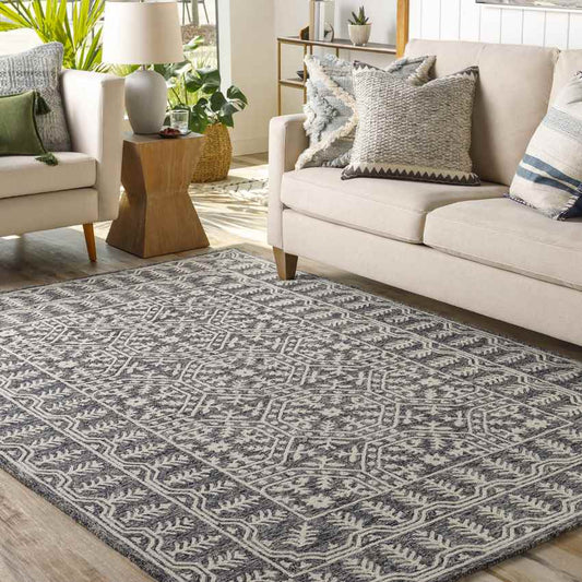 Valthe Traditional Dark Blue Area Rug
