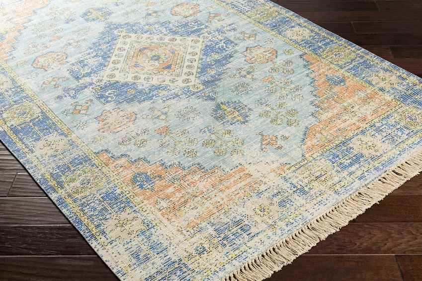 Sandiacre Traditional Sky Blue Area Rug