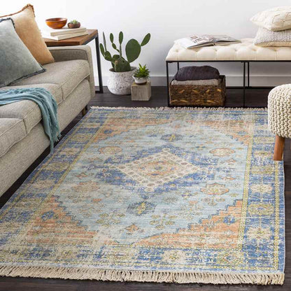 Sandiacre Traditional Sky Blue Area Rug