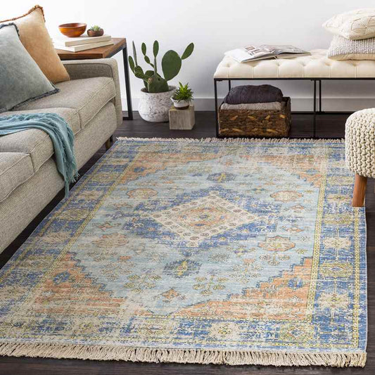 Sandiacre Traditional Sky Blue Area Rug