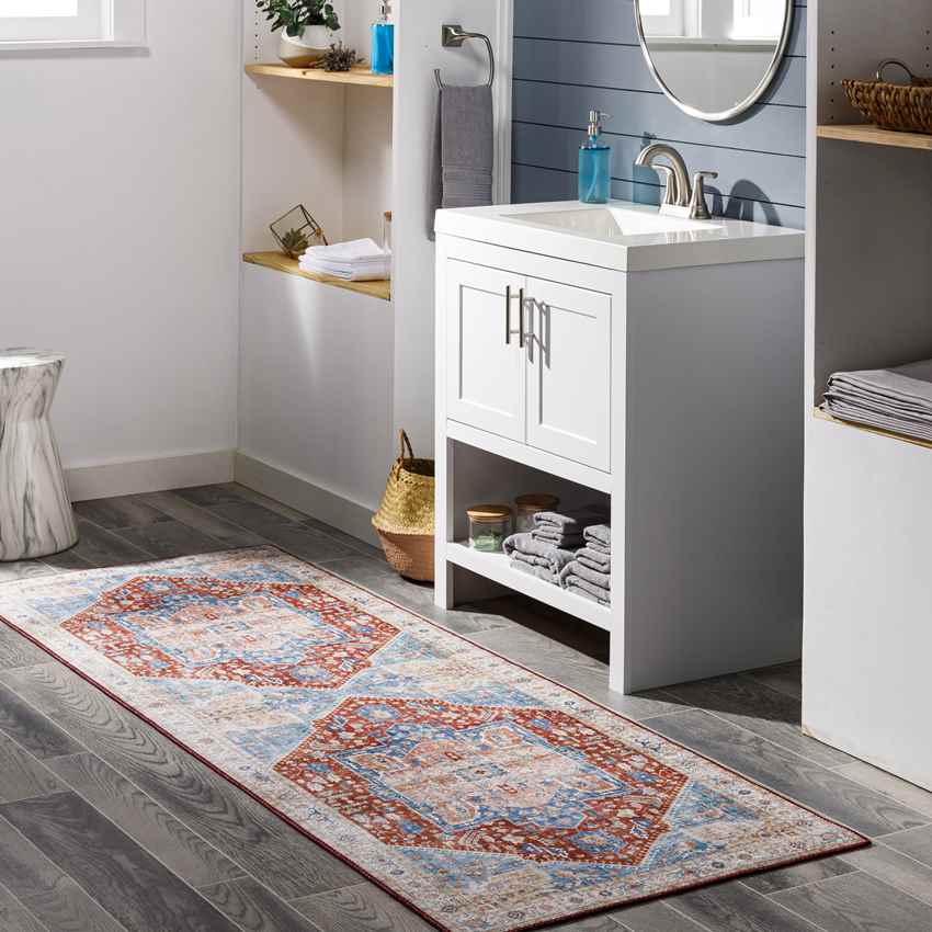 Maasdriel Traditional Burnt Orange Area Rug