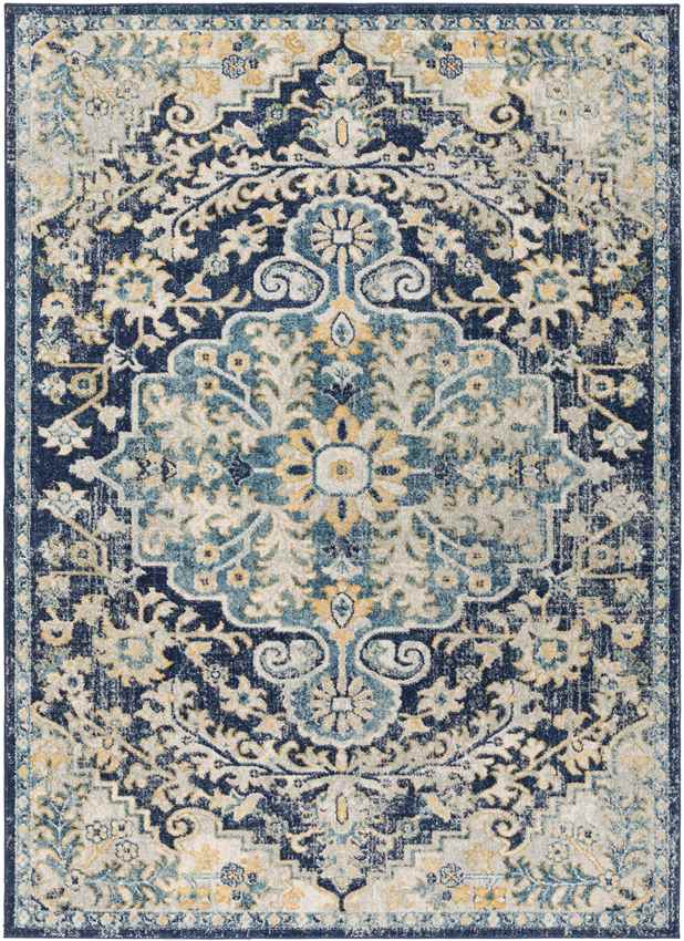 Gimel Traditional Sky Blue Area Rug