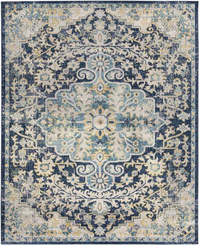 Gimel Traditional Sky Blue Area Rug