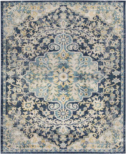 Gimel Traditional Sky Blue Area Rug