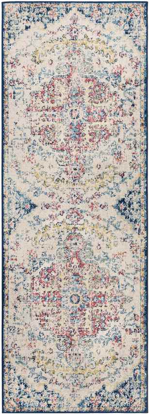 Gimel Traditional Sky Blue/Garnet Area Rug