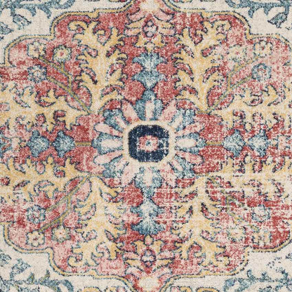 Gimel Traditional Sky Blue/Garnet Area Rug