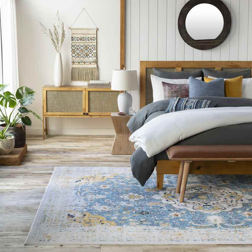 Dedgum Traditional Navy Area Rug