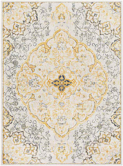 Cornjum Traditional Yellow Area Rug