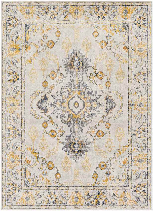 Burum Traditional Yellow Area Rug