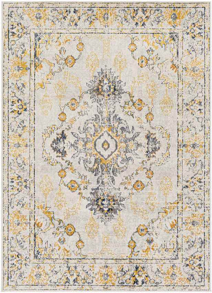 Burum Traditional Yellow Area Rug