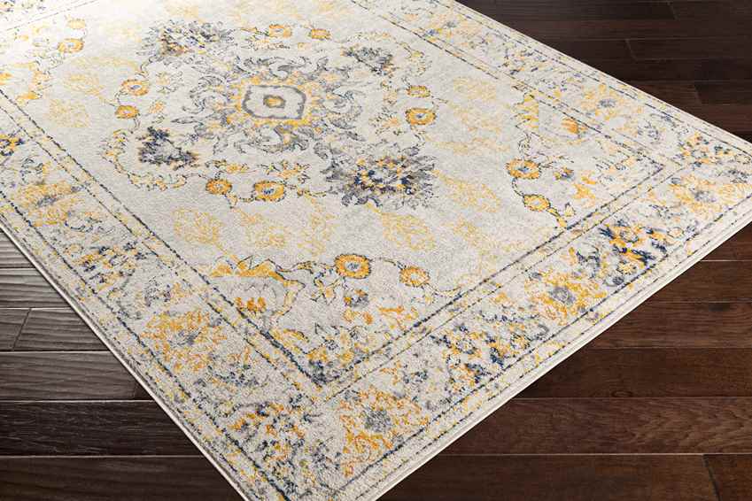 Burum Traditional Yellow Area Rug