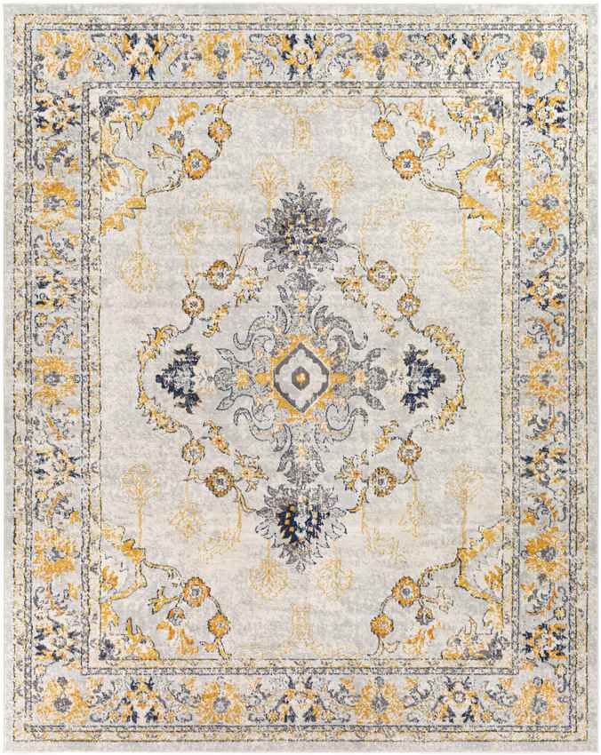 Burum Traditional Yellow Area Rug