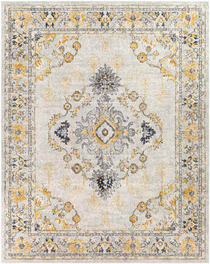 Burum Traditional Yellow Area Rug