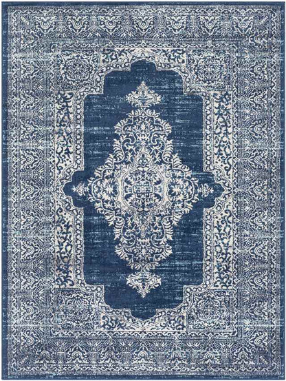 Burgwerd Traditional Navy Area Rug