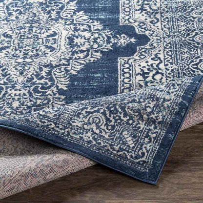 Burgwerd Traditional Navy Area Rug