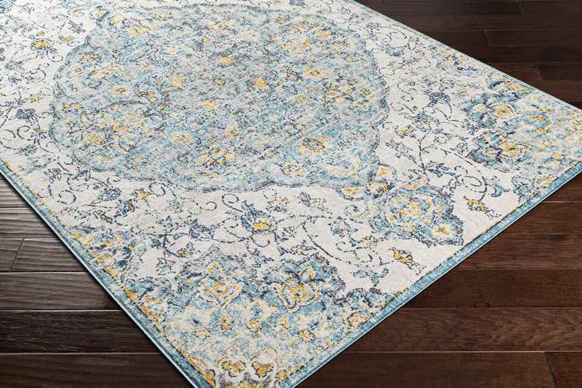 Cornjum Traditional Pale Blue Area Rug