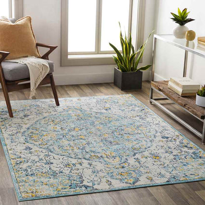 Cornjum Traditional Pale Blue Area Rug