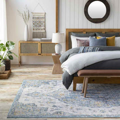 Cornjum Traditional Pale Blue Area Rug