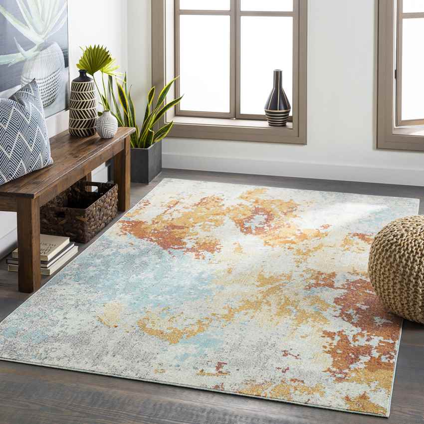 Giswil Modern Bright Yellow Area Rug