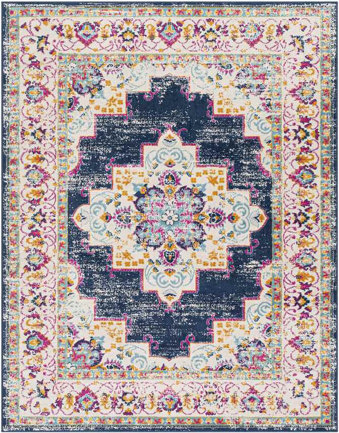 Zwilbroek Traditional Denim Area Rug