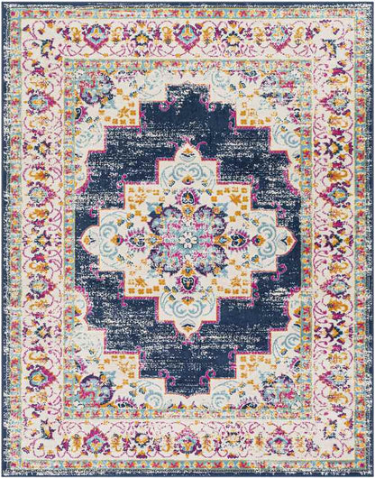 Zwilbroek Traditional Denim Area Rug
