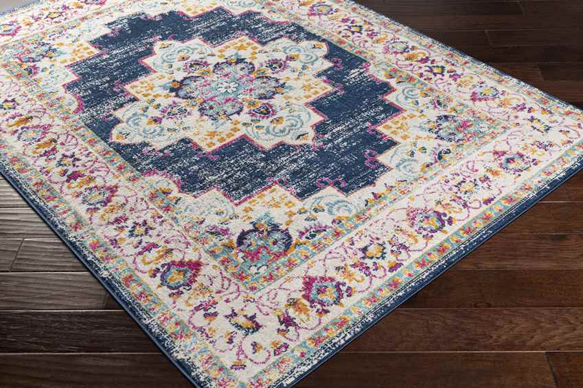Zwilbroek Traditional Denim Area Rug