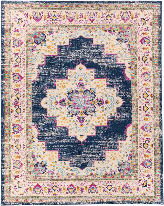 Zwilbroek Traditional Denim Area Rug