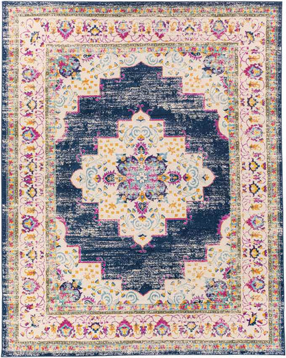 Zwilbroek Traditional Denim Area Rug