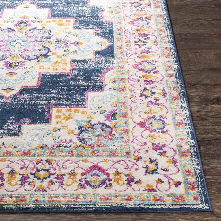 Zwilbroek Traditional Denim Area Rug