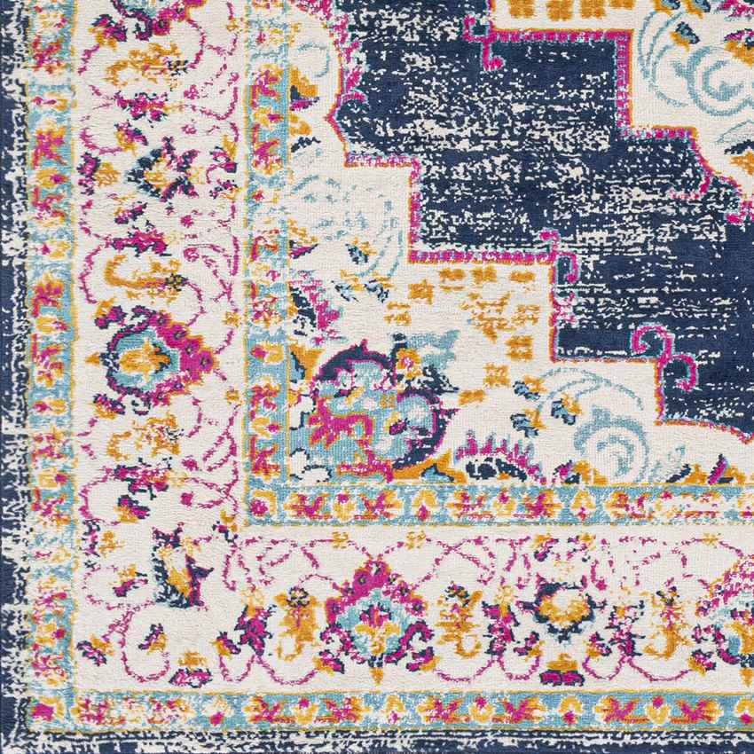 Zwilbroek Traditional Denim Area Rug