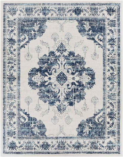 Burum Traditional Navy Area Rug