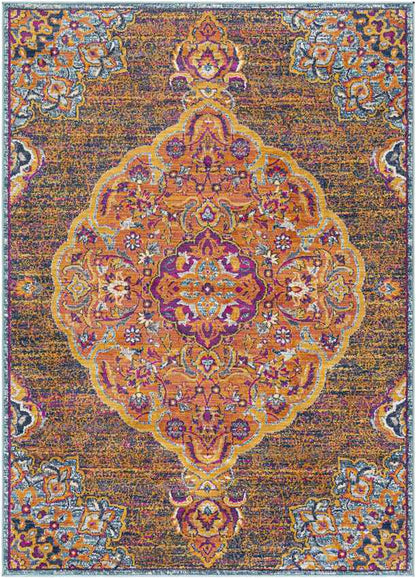 Cornjum Traditional Rust Area Rug