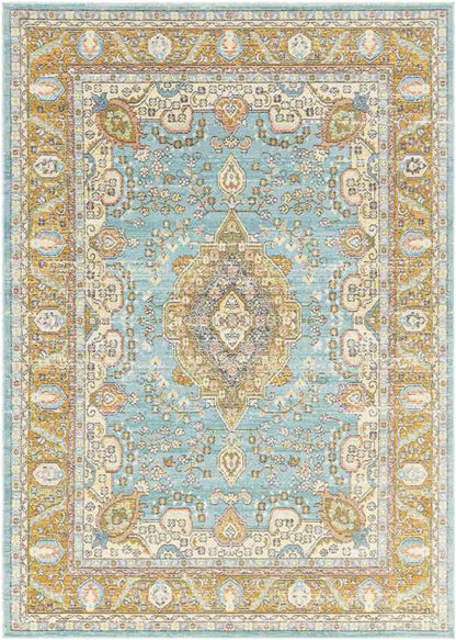 Baburen Traditional Bright Yellow Area Rug