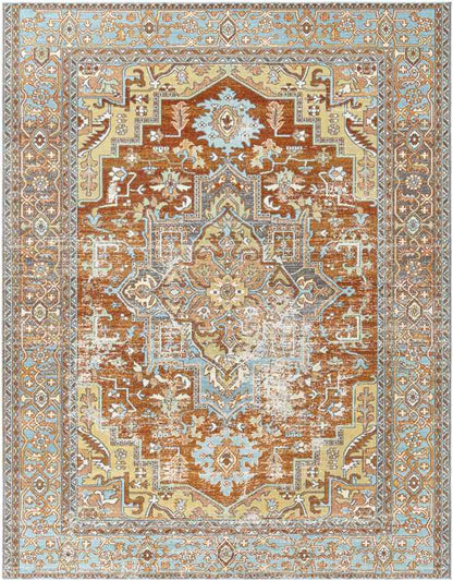 Ballum Traditional Rust Area Rug