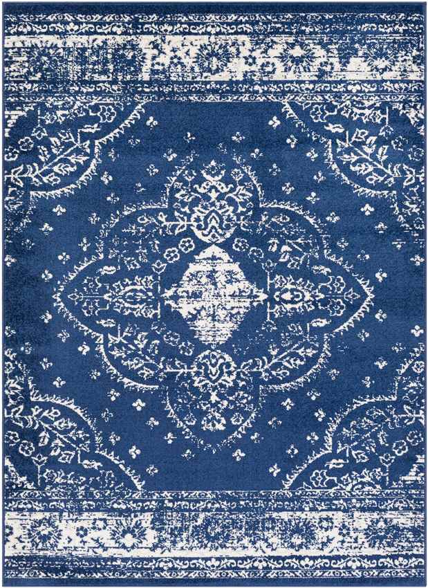 Blauwhuis Traditional Dark Blue Area Rug