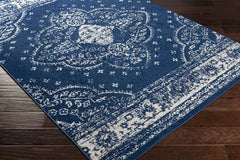 Blauwhuis Traditional Dark Blue Area Rug