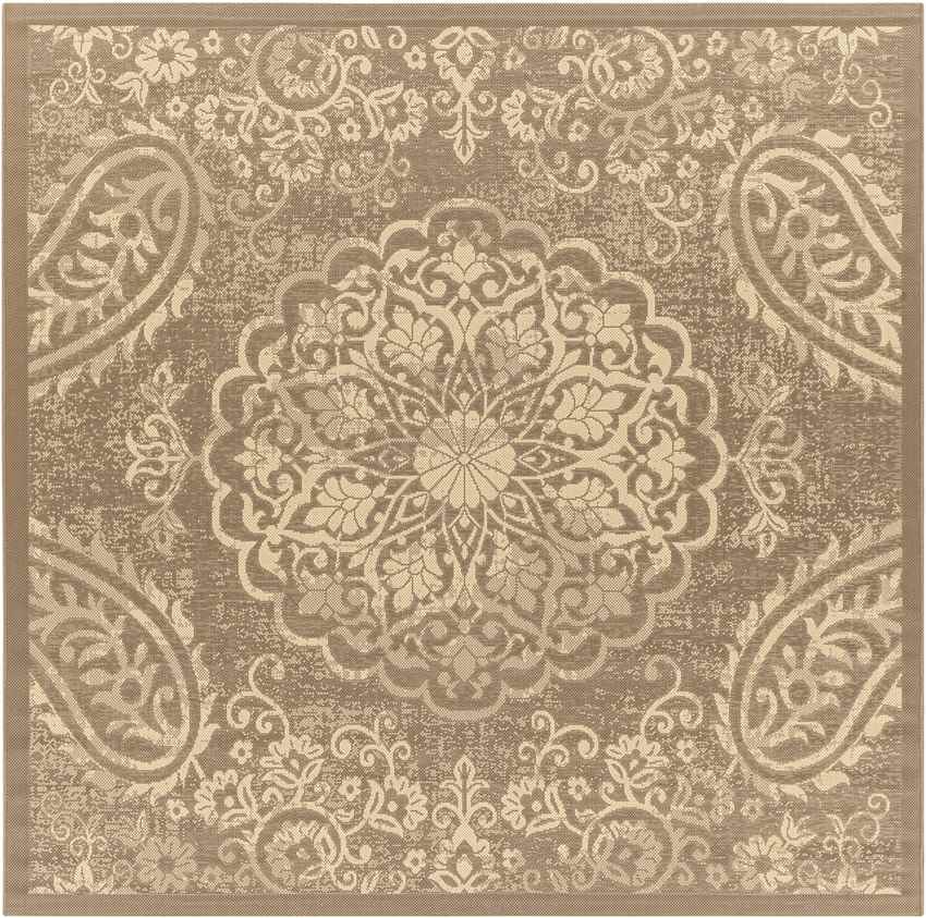 Honderd Traditional Dark Brown Area Rug