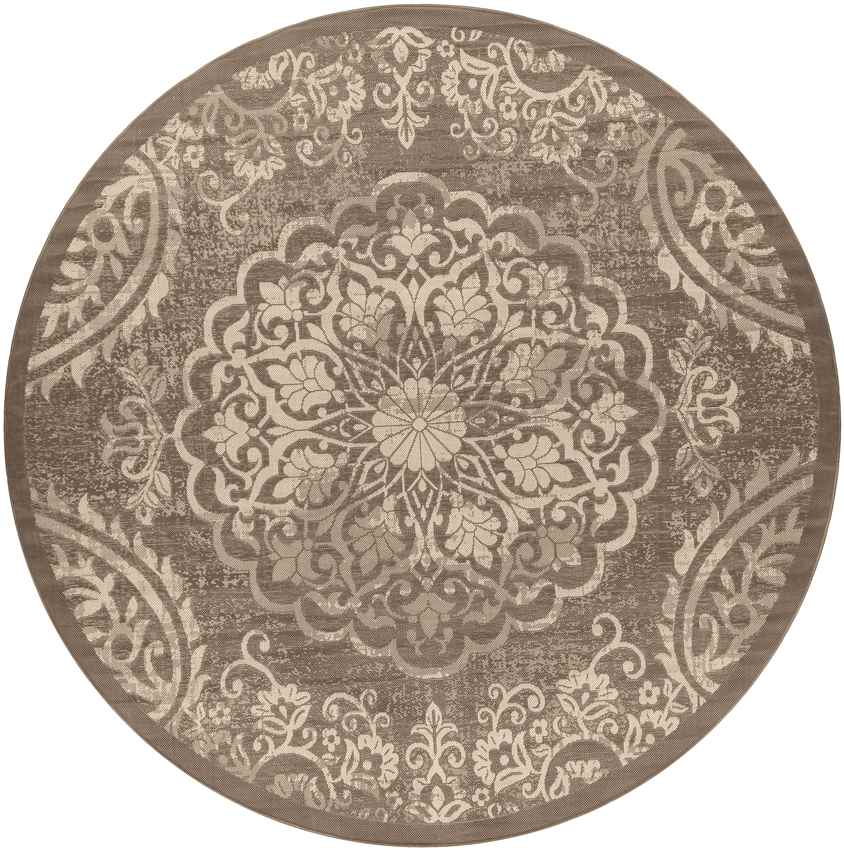 Honderd Traditional Dark Brown Area Rug