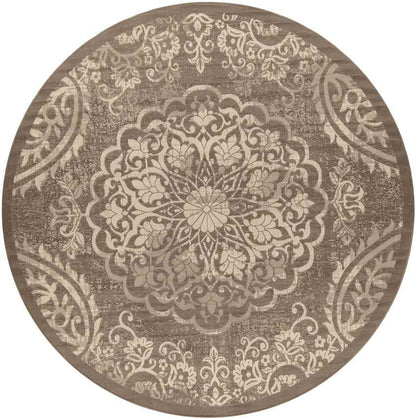 Honderd Traditional Dark Brown Area Rug