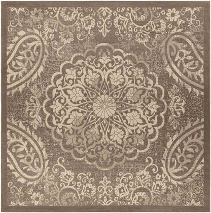 Honderd Traditional Dark Brown Area Rug