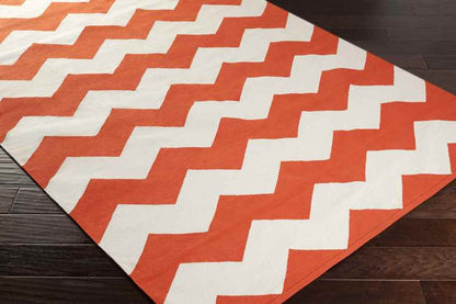 Zetten Modern Bright Orange Area Rug