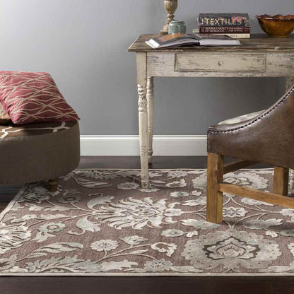 Oldorp Traditional Dark Brown Area Rug