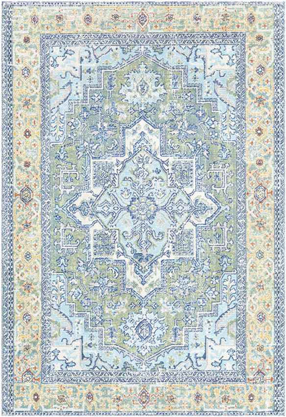 Ballum Traditional Sky Blue Area Rug