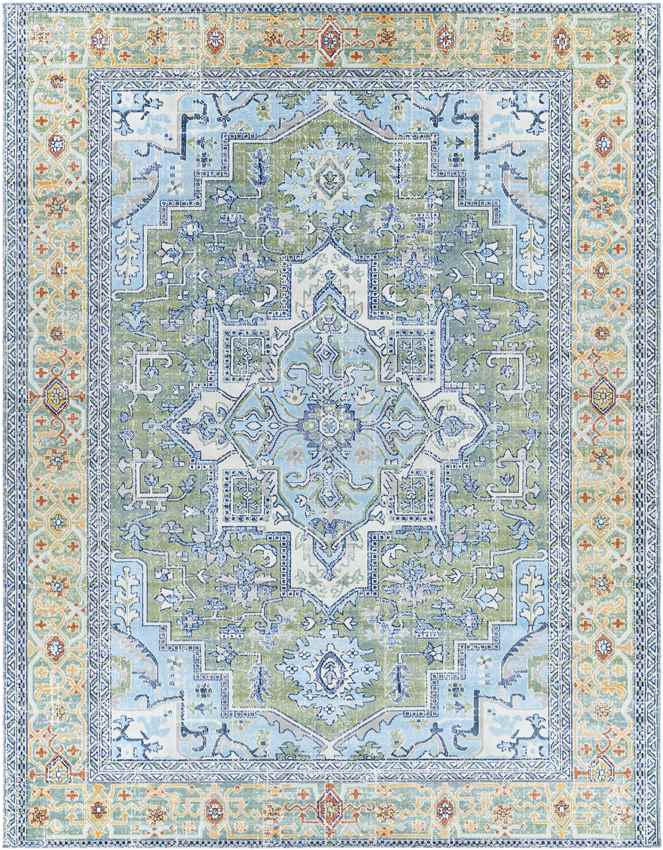 Ballum Traditional Sky Blue Area Rug